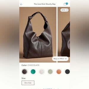 Anthropologie love knot slouchy bag